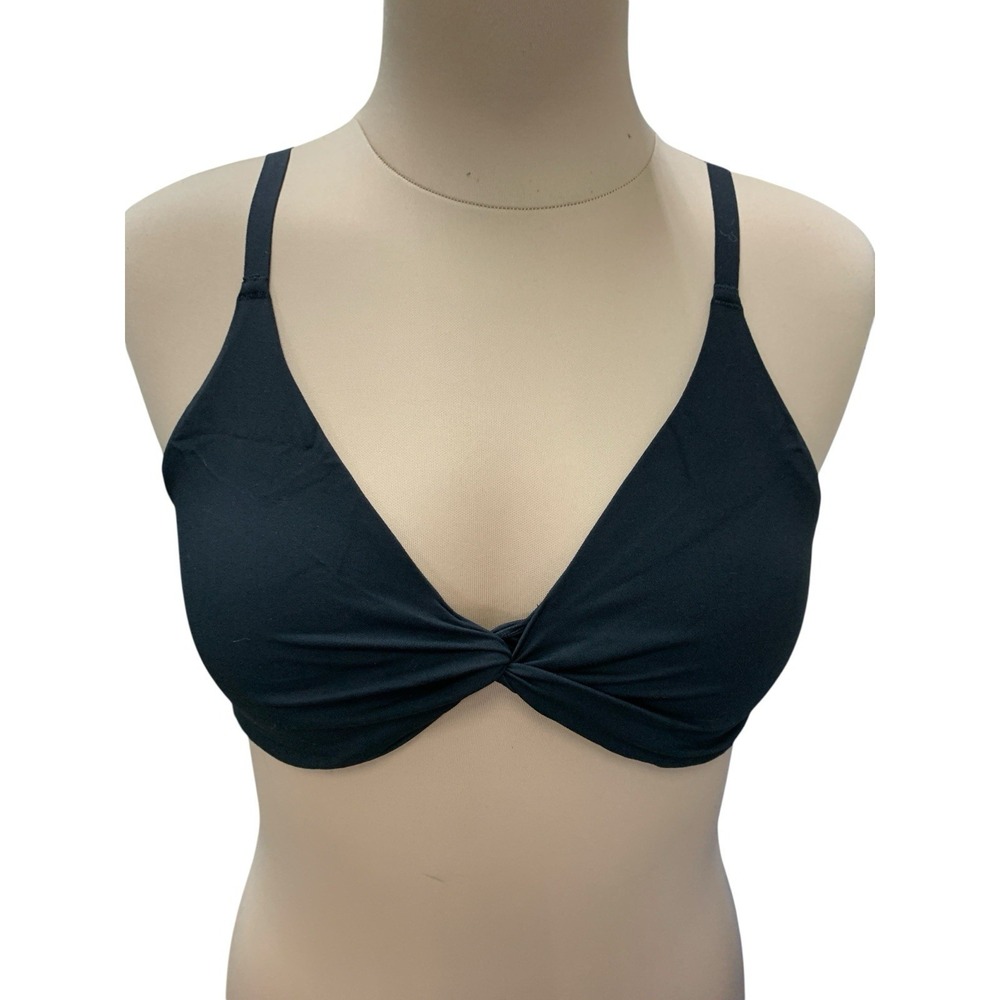 Gymshark Women's Adjustable Light Support Twist Front Bralette Black Size Large